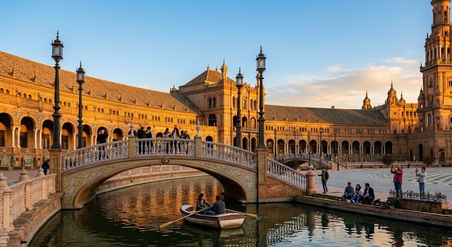 The stunning Plaza de España in Seville, one of the most beautiful cities in Spain.