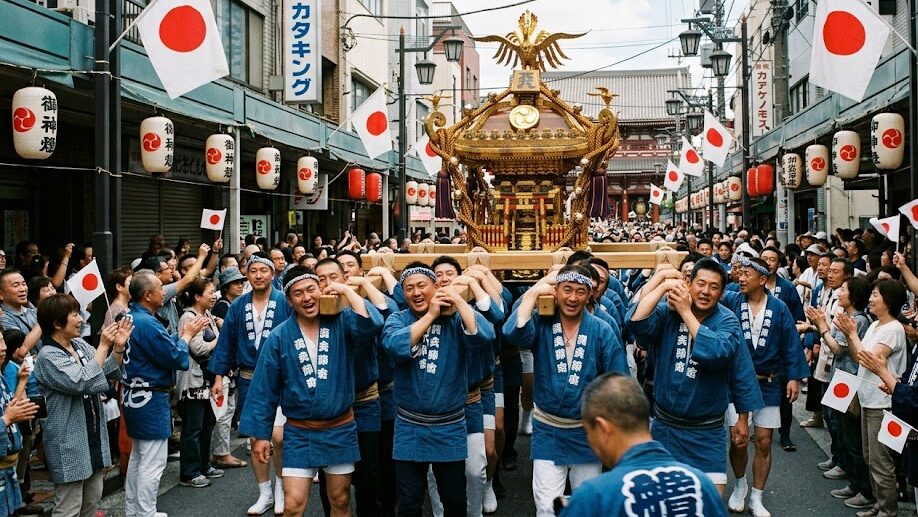 When Was Japan Founded: People celebrating National Foundation Day (Kenkoku Kinen no Hi) in the streets of Tokyo, Japan.