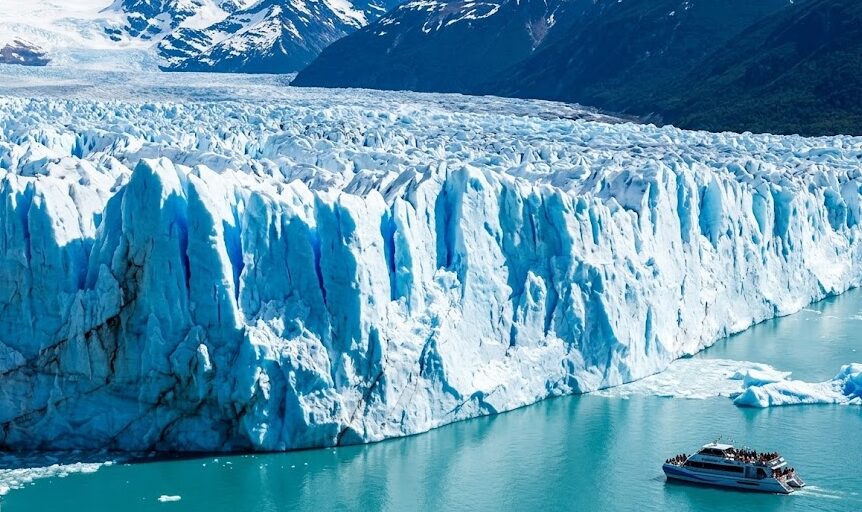 Patagonia Where to Go: The towering ice wall of the Perito Moreno Glacier in Argentine Patagonia.
